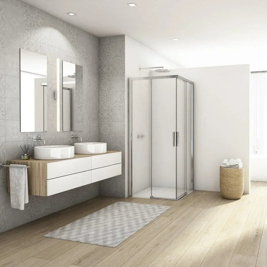 Kudos Divera 1000 x 1000mm Sliding Corner Entry Door - Chrome - K22SE2B1005007-0001 - Envy Bathrooms Ltd