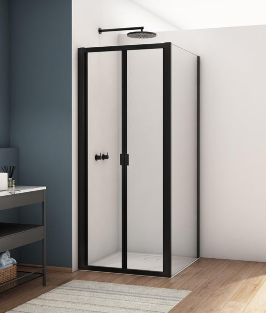 Kudos Divera 1000mm Bi-Fold Door - Matt Black - K22K1000607-0001 - Envy Bathrooms Ltd