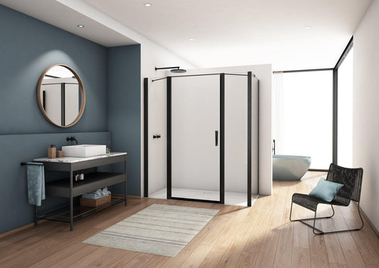 Kudos Divera 1000mm Pivot Door - Matt Black - K22T11000607-0001 - Envy Bathrooms Ltd