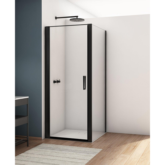 Kudos Divera 1000mm Wetroom Panel - Matt Black (incl. wall profile) - K22F11000607-0001