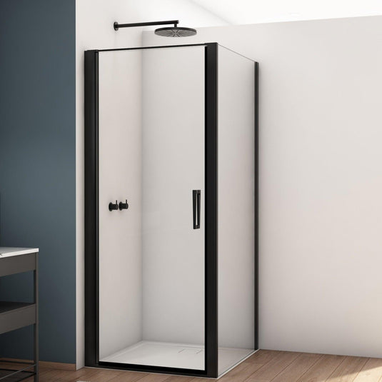 Kudos Divera 1400mm Wetroom Panel - Matt Black (incl. wall profile) - K22F11400607-0001 - Envy Bathrooms Ltd