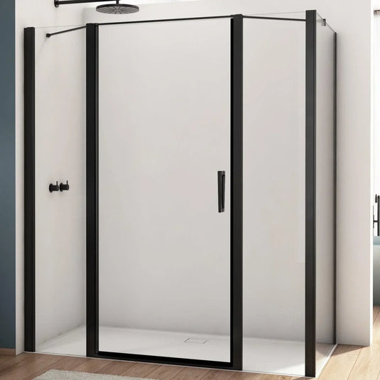 Kudos Divera 400mm Inline Panel - Matt Black - K22FF0400607-0001 - Envy Bathrooms Ltd