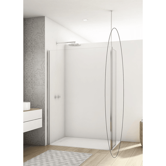 Kudos Divera 457mm Fixed Deflector Panel - Chrome - K22BTK204575007-0001 - Envy Bathrooms Ltd