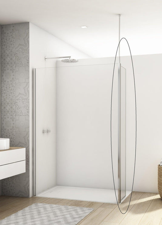 Kudos Divera 457mm Fixed Deflector Panel - Chrome - K22BTK204575007-0001 - Envy Bathrooms Ltd