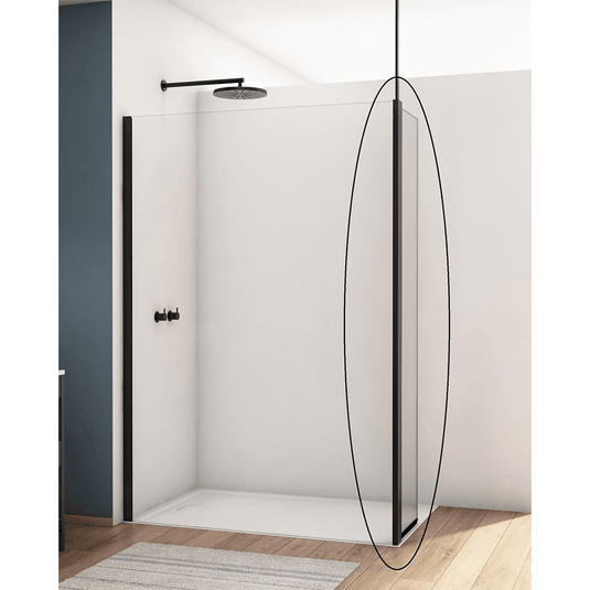 Kudos Divera 457mm Fixed Deflector Panel - Matt Black - K22BTK204570607-0001 - Envy Bathrooms Ltd