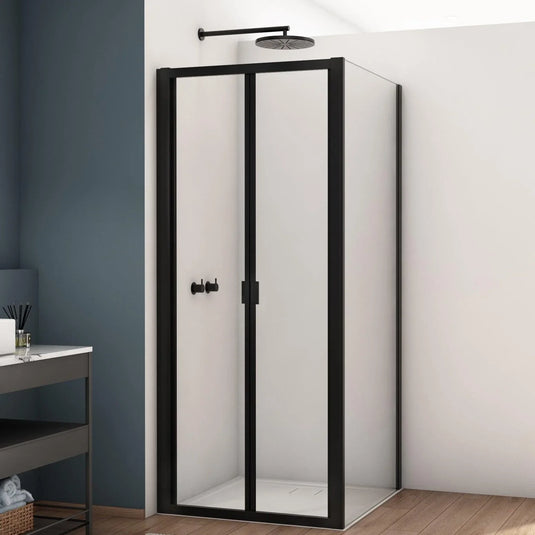 Kudos Divera 800mm Bi-Fold Door - Matt Black - K22K0800607-0001 - Envy Bathrooms Ltd