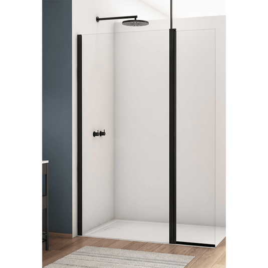 Kudos Divera 800mm Wetroom Panel - Matt Black (excl. wall profile) - K22F10800607-0001 - Envy Bathrooms Ltd
