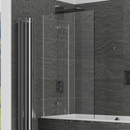 Kudos Inspire 950mm 2 Panel Out-Swing 6mm Bath Screen without Towel Rail (LH) - Envy Bathrooms Ltd