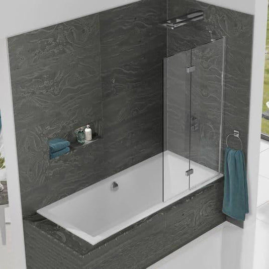 Kudos Inspire 875mm 2 Panel In-Fold 6mm Bath Screen (RH) - Envy Bathrooms Ltd