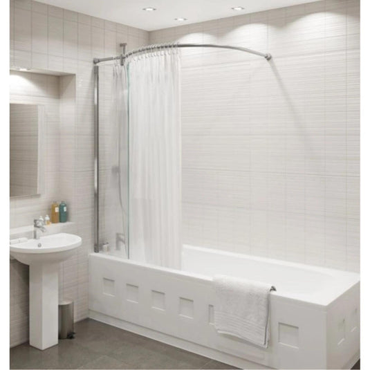 Kudos Inspire 8mm Corner Over Bath Curtain Shower Panel & Rail - Envy Bathrooms Ltd