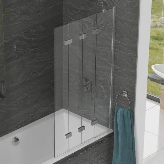 Kudos Inspire 950mm 4 Panel In-Fold 6mm Bath Screen (RH) - Envy Bathrooms Ltd