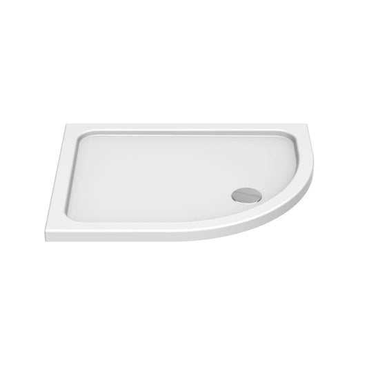 Kudos Kstone 1000 x 800mm Anti-slip Offset Quadrant Shower Tray (LH) - White - Envy Bathrooms Ltd