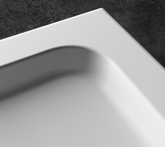 Kudos Kstone 900 x 800 Anti-Slip Rectangle Shower Tray - White - KS9080SR - Envy Bathrooms Ltd