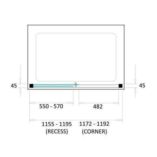 Kudos Original 6 1200mm Sliding Door - Silver - Envy Bathrooms Ltd