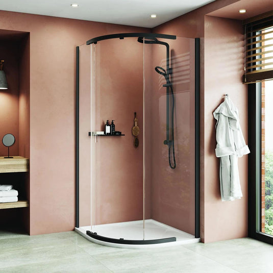 Kudos Pinnacle 8 1000 x 1000mm Quadrant Shower Enclosure - Matt Black - Envy Bathrooms Ltd