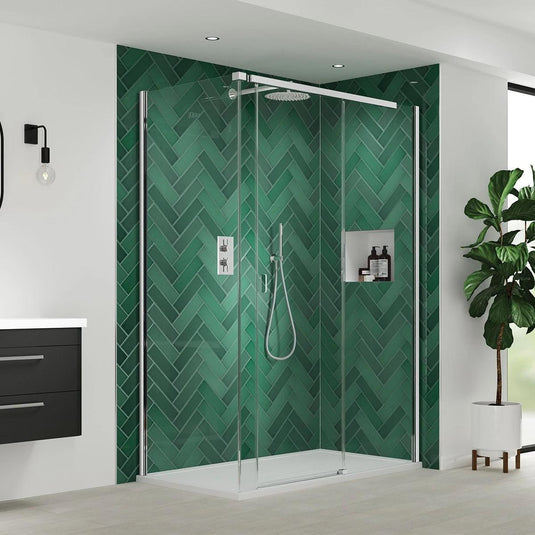 Kudos Pinnacle 8 1000mm Frameless Sliding Side Panel - Chrome - Envy Bathrooms Ltd