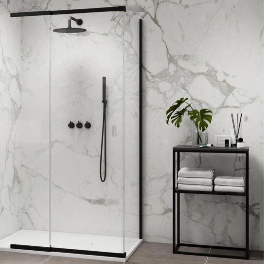 Kudos Pinnacle 8 1000mm Side Panel for Sliding Shower Door - Matt Black - Envy Bathrooms Ltd