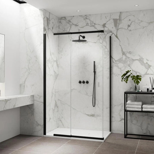 Kudos Pinnacle 8 1000mm Sliding Corner Door - Matt Black - Envy Bathrooms Ltd