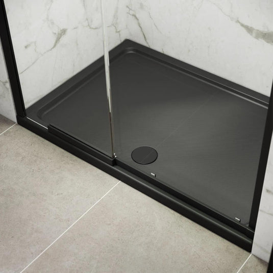 Kudos Pinnacle 8 1000mm Sliding Recess Door - Matt Black - Envy Bathrooms Ltd