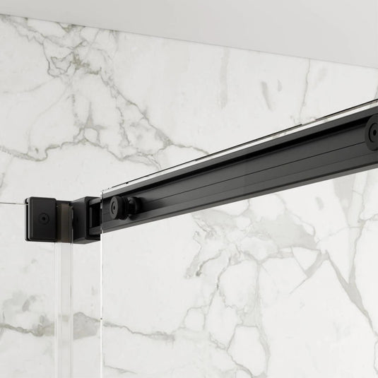 Kudos Pinnacle 8 1000mm Sliding Recess Door - Matt Black - Envy Bathrooms Ltd