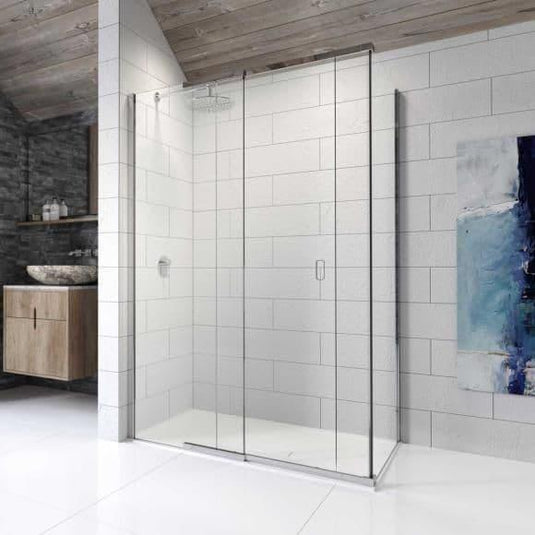 Kudos Pinnacle 8 1400mm Sliding Corner Door - Chrome - Envy Bathrooms Ltd
