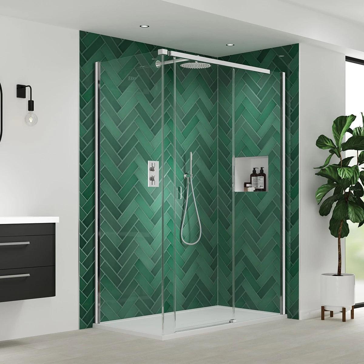 Kudos Pinnacle 8 900mm Frameless Sliding Side Panel | Chrome | P8FPSP9