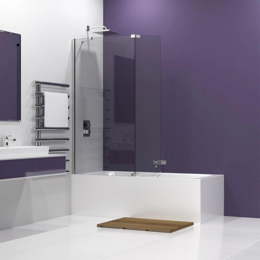 Kudos Ultimate 2 10mm Bath Screen Fold Away Deflector Chrome 300mm RH - Envy Bathrooms Ltd