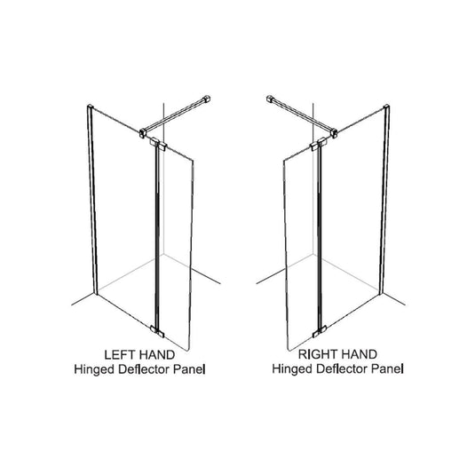 Kudos Ultimate 2 10mm Hinged Deflector Panel Matt Black 400mm LH - Envy Bathrooms Ltd