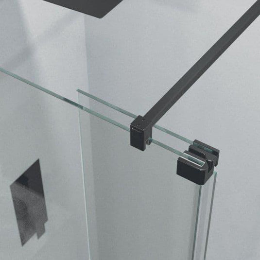 Kudos Ultimate 2 300mm Fixed Deflector Panel (10mm Thick) - Black - Envy Bathrooms Ltd