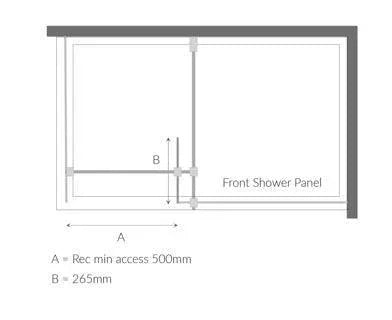 Kudos Ultimate 2 300mm Fixed Deflector Panel (8mm Thick) - Black - Envy Bathrooms Ltd