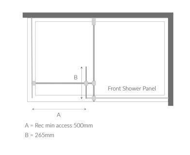 Kudos Ultimate 2 300mm Fixed Deflector Panel (8mm Thick) - Black - Envy Bathrooms Ltd