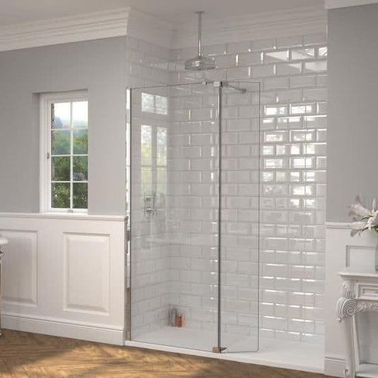 Kudos Ultimate 2 300mm Fold Away Deflector Panel - Chrome - LH (10mm Thick) - Envy Bathrooms Ltd