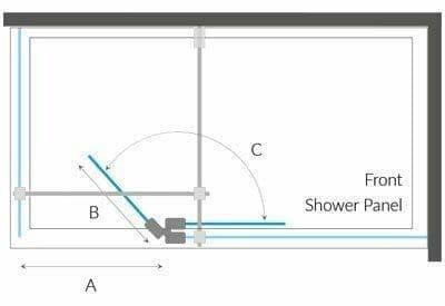 Kudos Ultimate 2 300mm Fold Away Deflector Panel (LH - 10mm Thick) - Matt Black - Envy Bathrooms Ltd