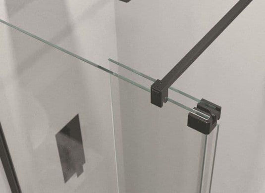 Kudos Ultimate 2 300mm Fold Away Deflector Panel - Matt Black (10mm Thick - LH) - Envy Bathrooms Ltd