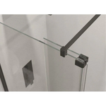 Matt black fold-away deflector panel with 8mm thick clear glass and metal frame