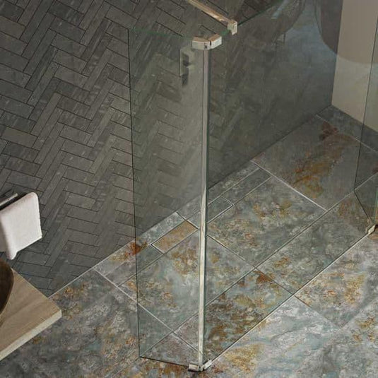 Kudos Ultimate 2 300mm Hinged Deflector Panel (RH - 8mm Thick) - Chrome - Envy Bathrooms Ltd