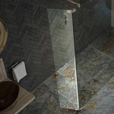 Kudos Ultimate 2 400mm Hinged Deflector Panel ( LH - 10mm Thick) - Chrome - Envy Bathrooms Ltd
