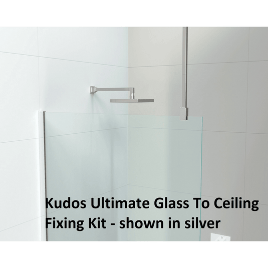 Kudos Ultimate 2 600mm Glass to Ceiling Fixing Kit - Brushed Nickel - 10WPGCBRN - Envy Bathrooms Ltd