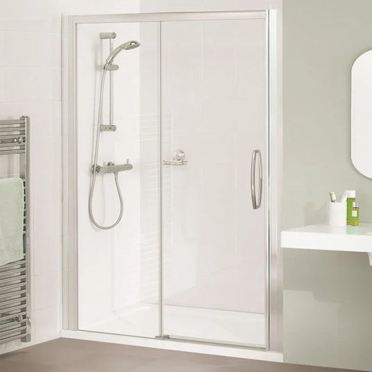 Lakes Semi Framed Low Threshold 1600mm Sliding Door (Right Hand)| Silver | CLV3S160DG + CLV3SF160RS