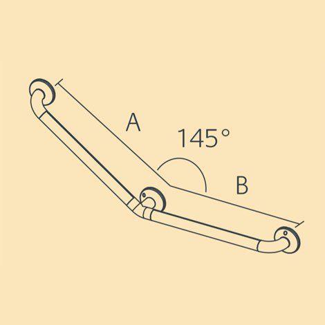 Lakes Series 150 SG 145° Reversible Shower Wall Handle - 680 x 480mm - Chrome - 3011SG05 - Envy Bathrooms Ltd