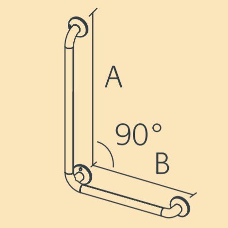 Lakes Series 150 SG 90° Reversible Shower Wall Handle - 700 x 550mm Chrome - 3017SG05