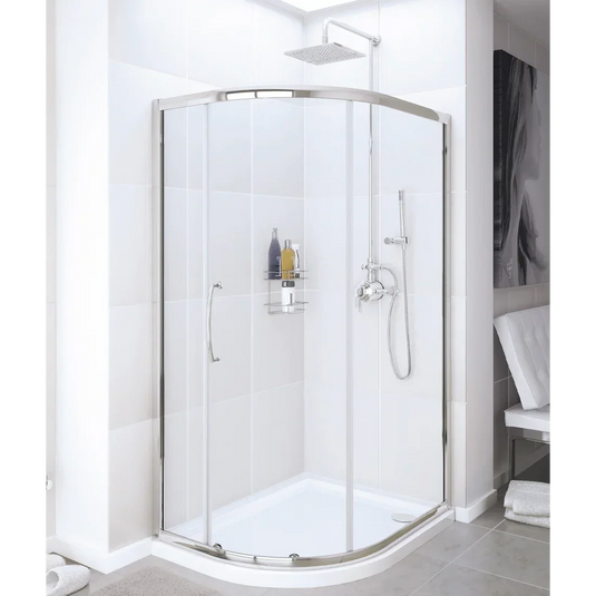 Lakes V2 1200 x 900mm Reversible Single-Door Offset Quadrant Shower Enclosure - Silver - CLSDV2R129S + CLSDV2RDG - Envy Bathrooms Ltd