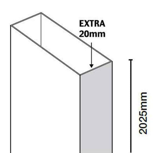 Merlyn 10 Series Pivot Hinged Side Extension Profile Extra 20mm - M108EXTPVH - Envy Bathrooms Ltd