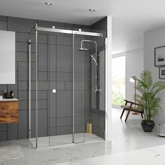 Merlyn 10 Series 1100mm Sliding Shower Door Right Hand - Chrome - M108251CR - Envy Bathrooms Ltd