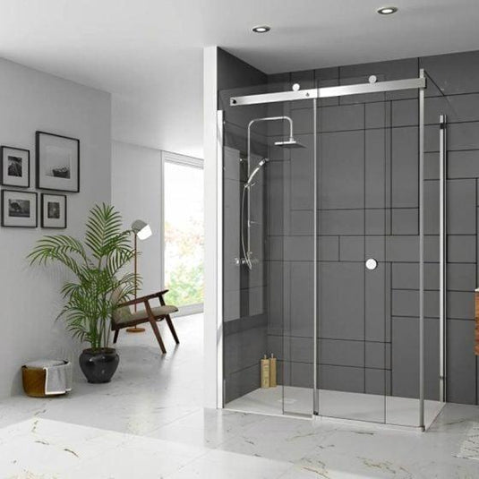 Merlyn 10 Series 1200mm Sliding Shower Door Left Hand - Chrome - M108241CL - Envy Bathrooms Ltd