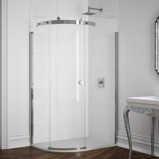 Merlyn 10 Series 1400 x 800mm 1 Door Offset Quadrant Shower Enclosure Left Hand - Chrome - M10148HL - Envy Bathrooms Ltd