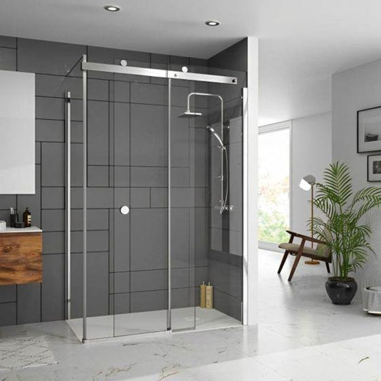 Merlyn 10 Series 1400mm Sliding Shower Door Right Hand - Chrome - M108291CR - Envy Bathrooms Ltd