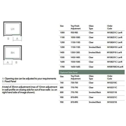 Merlyn 10 Series 1500mm Sliding Shower Door Left Hand - Chrome - M108281CL - Envy Bathrooms Ltd