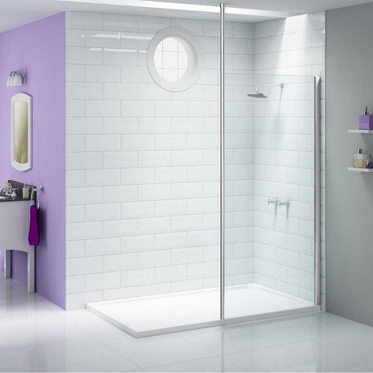 Merlyn 10 Series 400mm Shower Wall with Wall Profile Only - Chrome - S10SW400 - Envy Bathrooms Ltd