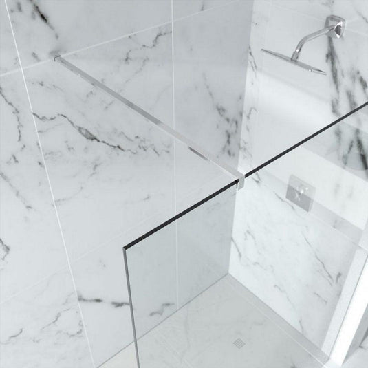 Merlyn 10 Series 400mm Shower Wall with Wall Profile Only - Chrome - S10SW400 - Envy Bathrooms Ltd